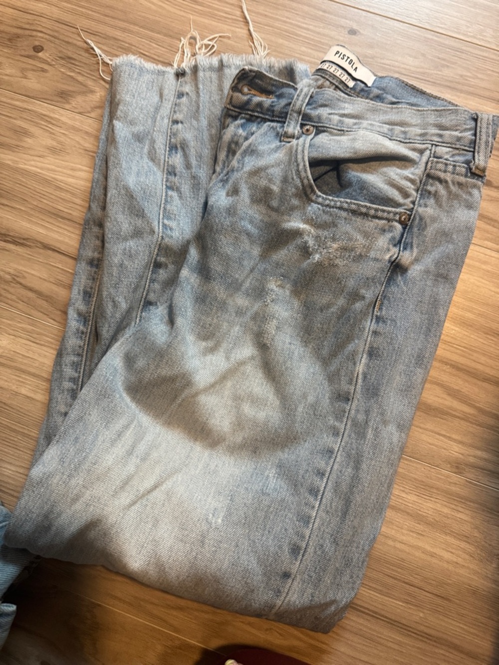 Pistola High Rise Wide Leg Cher Jeans Raw Hem 27